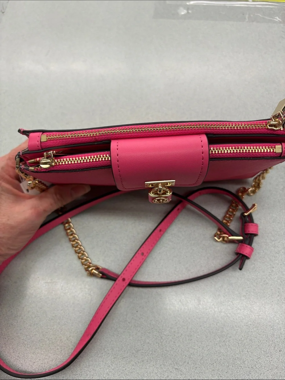 Michael Kors Camila Rose Small Double Zip Crossbody - Ruby